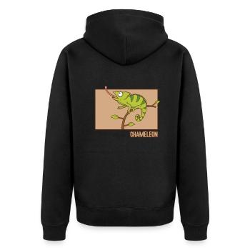 Chameleon Doodle Panthère Hanzi Chinoise Voilée - Veste à capuche bio Premium Unisexe - noir - Dos - Nico (187cm)