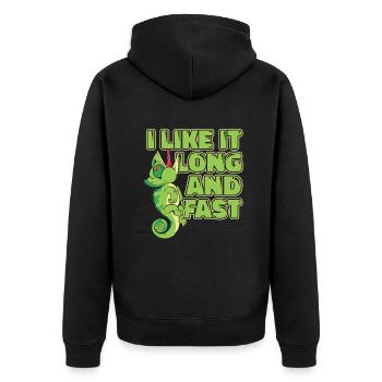 J’aime bien long et rapide Voiled Panther Lover - Veste à capuche bio Premium Unisexe - noir - Dos - Nico (187cm)