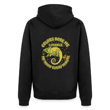 Colors Bore Me Panther Veiled Chamaeleonidae - Unisex Premium Organic Zip Hoodie - black - Back - Nico (187cm)