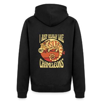 Juste comme Chameleons Voiled Panther Lover - Veste à capuche bio Premium Unisexe - noir - Dos - Nico (187cm)