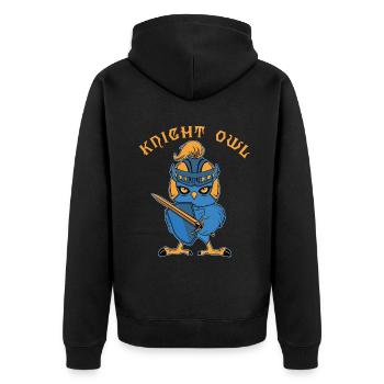 Chevalier hibou drôle Ren Faire joute - Veste à capuche bio Premium Unisexe - noir - Dos - Nico (187cm)
