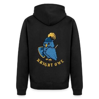 Chevalier hibou drôle joute Ren Faire - Veste à capuche bio Premium Unisexe - noir - Dos - Nico (187cm)