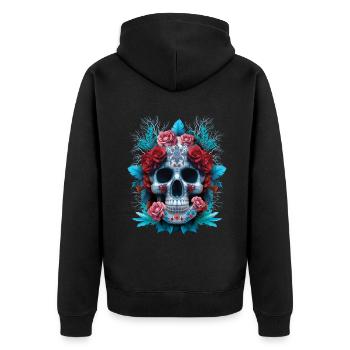 Cool Awesome Muertos Day Of Dead Halloween - Unisex Premium Organic Zip Hoodie - black - Back - Nico (187cm)