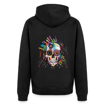 Muertos Day Of Dead Halloween Skeleton Vintage - Unisex Premium Organic Zip Hoodie - black - Back - Nico (187cm)