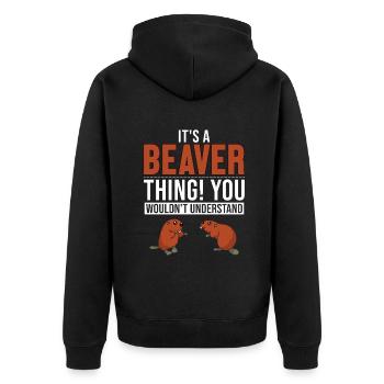 C’est un truc de castor eurasien Castor canadensis - Veste à capuche bio Premium Unisexe - noir - Dos - Nico (187cm)