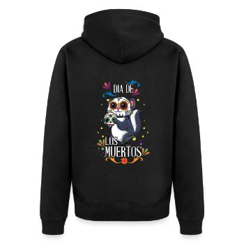 Cute Kawaii Squirrel Muertos Day Of Dead Halloween - Unisex Premium Organic Zip Hoodie - black - Back - Nico (187cm)