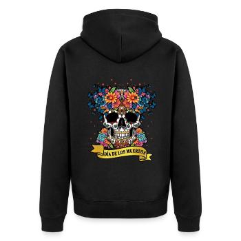 Dia De Los Muertos Tag Des Toten Halloween Mexiko - Unisex Premium Bio Zip Hoodie - Schwarz - Hinten - Nico (187cm)