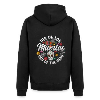 Dia De Los Muertos Tag Der Tote Mexikaner - Unisex Premium Bio Zip Hoodie - Schwarz - Hinten - Nico (187cm)
