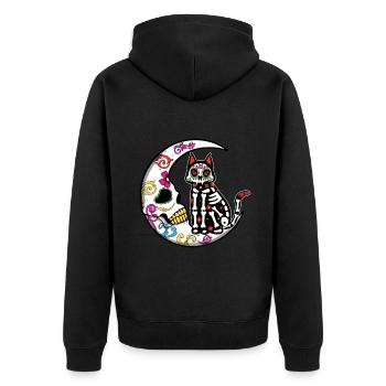Squelette floral Muertos Jour De Mort Halloween Lune - Veste à capuche bio Premium Unisexe - noir - Dos - Nico (187cm)