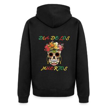 Dia Los Muertos Halloween Party - Unisex Premium Organic Zip Hoodie - black - Back - Nico (187cm)