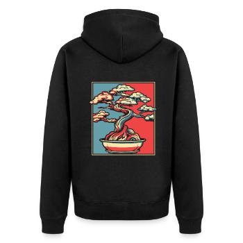Bonsai Portrait Bonsai Pots Penjing Indoor Bonsai - Unisex Premium Organic Zip Hoodie - black - Back - Nico (187cm)