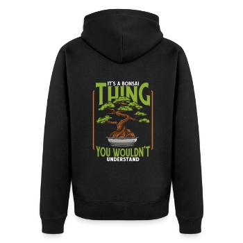 It's A Bonsai Thing Bonsai Pots Penjing Indoor - Unisex Premium Organic Zip Hoodie - black - Back - Nico (187cm)