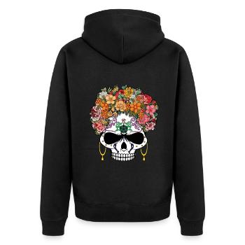 Squelette effrayant Muertos Jour Des Morts Halloween - Veste à capuche bio Premium Unisexe - noir - Dos - Nico (187cm)