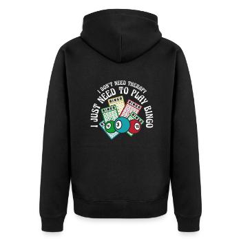 I Just Need To Play Bingo Daubers Professional - Unisex Premium Organic Zip Hoodie - black - Back - Nico (187cm)