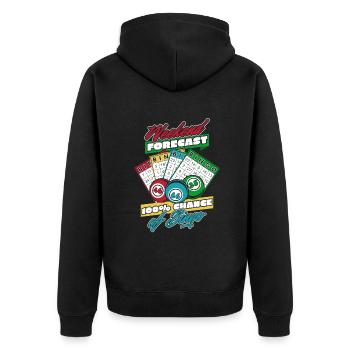 Weekend Forecast 100% Chance Of Bingo Daubers - Unisex Premium Organic Zip Hoodie - black - Back - Nico (187cm)