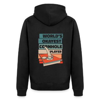 World’s Okayest Cornhole Player Plateaux de jeu - Veste à capuche bio Premium Unisexe - noir - Dos - Nico (187cm)