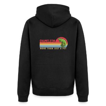 Chamäleon mehr als ein Liebhaber eines verschleierten Panthers als Haustier - Unisex Premium Bio Zip Hoodie - Schwarz - Hinten - Nico (187cm)