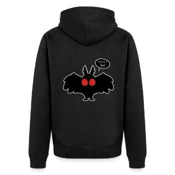 Ich Glaube An Dich Lustiger Mottenmann Lokaler Kryptid - Unisex Premium Bio Zip Hoodie - Schwarz - Hinten - Nico (187cm)