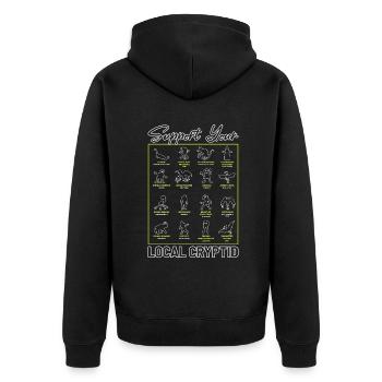Soutenez votre Cryptid Monsters American local - Veste à capuche bio Premium Unisexe - noir - Dos - Nico (187cm)