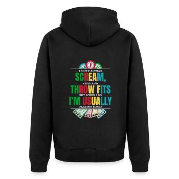 Don't Always Scream Daubers Professional Caller - Unisex Premium Organic Zip Hoodie - black - Back - Nico (187cm)