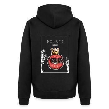 Donuts Chinesischer Hanzi Donut-Maker Glasierter Liebhaber - Unisex Premium Bio Zip Hoodie - Schwarz - Hinten - Nico (187cm)