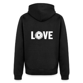 Donut Love Doughnut Maker Glazed Lover Donut - Unisex Premium Organic Zip Hoodie - black - Back - Nico (187cm)