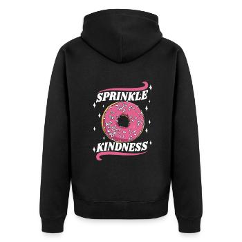 Sprinkle Kindness Doughnut Maker Glazed Lover - Unisex Premium Organic Zip Hoodie - black - Back - Nico (187cm)