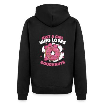 Girl Who Loves Doughnuts Doughnut Maker Glazed - Unisex Premium Organic Zip Hoodie - black - Back - Nico (187cm)