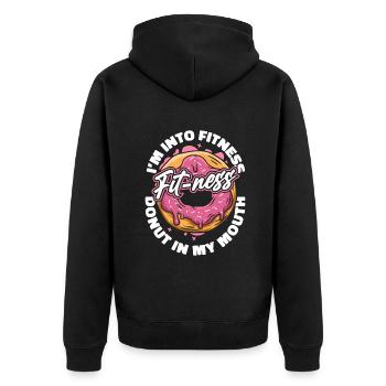 I'm Into Fitness Doughnut Maker Glazed Lover Donut - Unisex Premium Organic Zip Hoodie - black - Back - Nico (187cm)