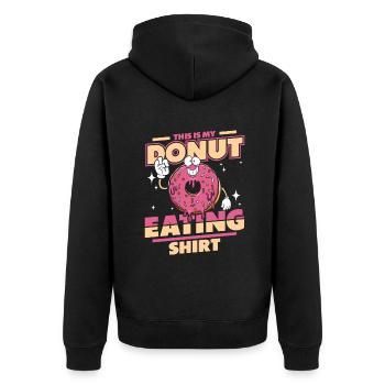 This Is My Donut Eating Clothing Doughnut Glazed - Unisex Premium Organic Zip Hoodie - black - Back - Nico (187cm)