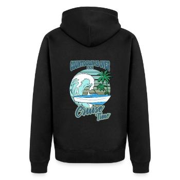 Countdown is Over - Its Cruise Time - Unisex Premium Bio Zip Hoodie - Schwarz - Hinten - Nico (187cm)