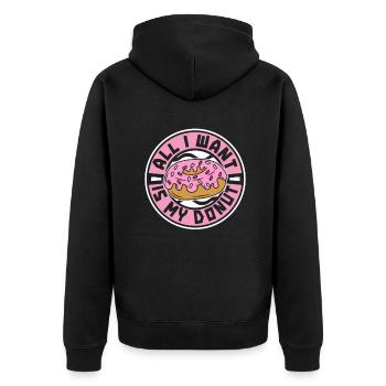 Alles, was ich will, ist mein Donut-Donut-Maker glasiert - Unisex Premium Bio Zip Hoodie - Schwarz - Hinten - Nico (187cm)