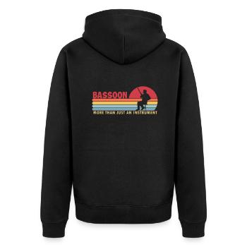 Fagott mehr als ein Instrument Aerophon Musik - Unisex Premium Bio Zip Hoodie - Schwarz - Hinten - Nico (187cm)