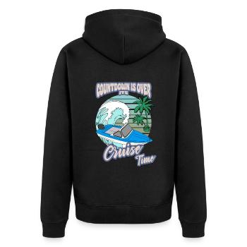 Bateau de mer DDR Rétro Palmiers Plage Canotage Ossi - Veste à capuche bio Premium Unisexe - noir - Dos - Nico (187cm)