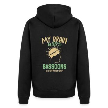 My Brain is 95% Fagotte Fagott Instrument Musik - Unisex Premium Bio Zip Hoodie - Schwarz - Hinten - Nico (187cm)