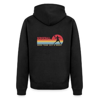 Völkerball mehr als ein Hobby-Teamspiel Prisonball - Unisex Premium Bio Zip Hoodie - Schwarz - Hinten - Nico (187cm)