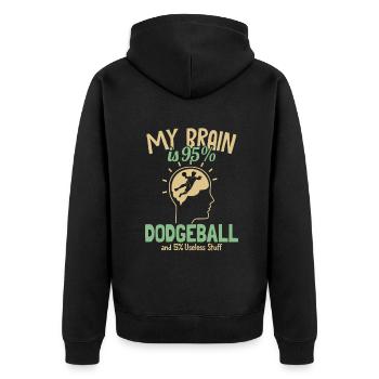 My Brain is 95% Dodgeball Prisonball Team Game - Unisex Premium Organic Zip Hoodie - black - Back - Nico (187cm)