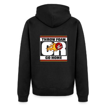 Wirf Schaum Oder Geh Nach Hause Prisonball Team Spiel Spieler - Unisex Premium Bio Zip Hoodie - Schwarz - Hinten - Nico (187cm)