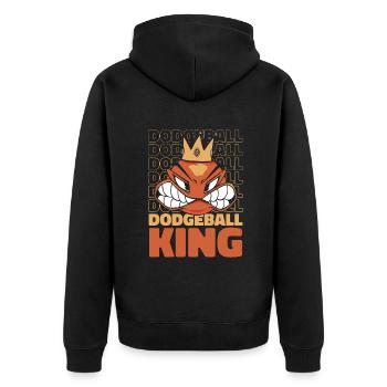 Dodgeball King Game Prisonball Team Player - Unisex Premium Organic Zip Hoodie - black - Back - Nico (187cm)