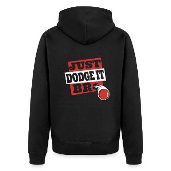 Just Bro Spiel Prisonball Teamspieler Völkerball - Unisex Premium Bio Zip Hoodie - Schwarz - Hinten - Nico (187cm)
