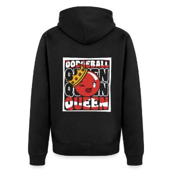 Völkerball Queen Team Spiel Prisonball Spieler - Unisex Premium Bio Zip Hoodie - Schwarz - Hinten - Nico (187cm)