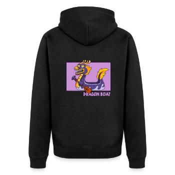Dragon Boat Doodle Équipe de tambours chinois Hanzi - Veste à capuche bio Premium Unisexe - noir - Dos - Nico (187cm)