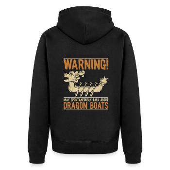 May Spontaneously Talk About Dragon Boats Team - Unisex Premium Organic Zip Hoodie - black - Back - Nico (187cm)