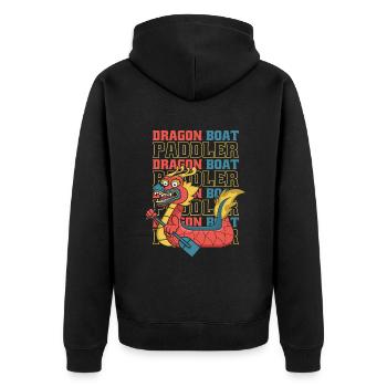 Dragon Boat Paddler Drummer Team Paddler Lover - Unisex Premium Organic Zip Hoodie - black - Back - Nico (187cm)