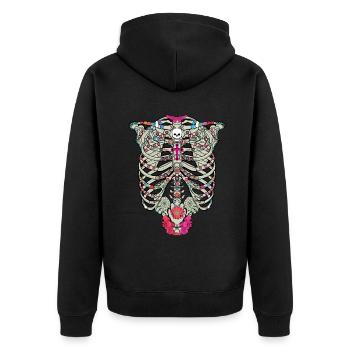 Skeleton Muertos Day Of Dead Halloween - Unisex Premium Organic Zip Hoodie - black - Back - Nico (187cm)