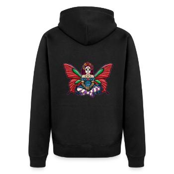 Fairy Catrina Muertos Day Of Dead Halloween - Unisex Premium Organic Zip Hoodie - black - Back - Nico (187cm)