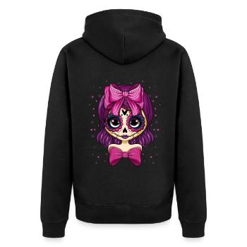 Fairy Creepy Muertos Tag Of Dead Halloween - Unisex Premium Bio Zip Hoodie - Schwarz - Hinten - Nico (187cm)