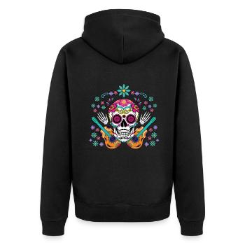 Mexicaine Fête Muertos Halloween Jour Des Morts - Veste à capuche bio Premium Unisexe - noir - Dos - Nico (187cm)
