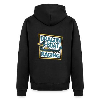 Drachenboot-Rennteam Paddler Trommler Liebhaber - Unisex Premium Bio Zip Hoodie - Schwarz - Hinten - Nico (187cm)