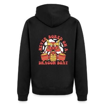 Jamais ennuyé sur un amoureux de l’équipe de batteurs de dragon - Veste à capuche bio Premium Unisexe - noir - Dos - Nico (187cm)